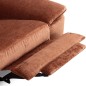 Canapé d'angle avec relax électrique tissu bouclette sensation velours, 5/6 places SINATRA, couleur terra, angle gauche Canapé d'angle avec relax électrique tissu bouclette sensation velours, 5/6 places SINATRA, couleur terra, angle gauche