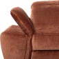 Canapé d'angle avec relax électrique tissu bouclette sensation velours, 5/6 places SINATRA, couleur terra, angle droit