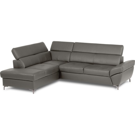 Canapé d'angle convertible en cuir italien luxe 5 places