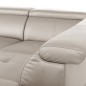 Canapé d'angle convertible en cuir italien luxe 5 places, MEMEZO, coffre, BEIGE, angle droit Canapé d'angle convertible en cuir italien luxe 5 places, MEMEZO, coffre, BEIGE, angle droit