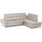 Canapé d'angle convertible en cuir italien luxe 5 places, MEMEZO, coffre, BEIGE, angle droit Canapé d'angle convertible en cuir italien luxe 5 places, MEMEZO, coffre, BEIGE, angle droit