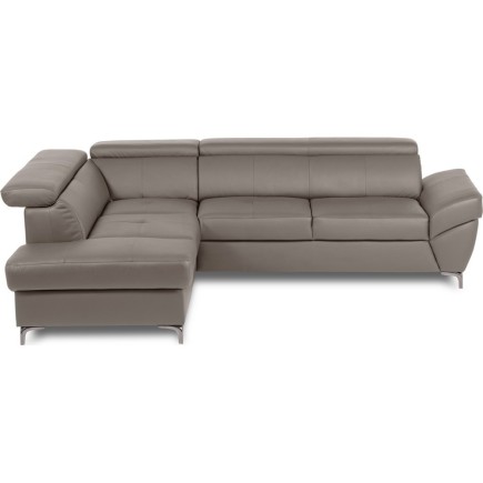 Canapé d'angle convertible en cuir italien luxe 5 places
