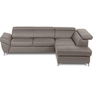 Canapé d'angle convertible en cuir italien luxe 5 places