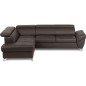Canapé d'angle convertible en cuir italien luxe 5 places, MEMEZO, coffre, CHOCOLAT, angle gauche Canapé d'angle convertible en cuir italien luxe 5 places, MEMEZO, coffre, CHOCOLAT, angle gauche