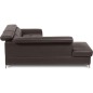 Canapé d'angle convertible en cuir italien luxe 5 places, MEMEZO, coffre, CHOCOLAT, angle gauche Canapé d'angle convertible en cuir italien luxe 5 places, MEMEZO, coffre, CHOCOLAT, angle gauche