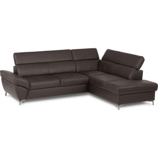 Canapé d'angle convertible en cuir italien luxe 5 places