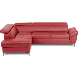 Canapé d'angle convertible en cuir italien luxe 5 places