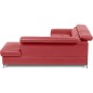 Canapé d'angle convertible en cuir italien luxe 5 places, MEMEZO, coffre, rouge foncé, angle droit
