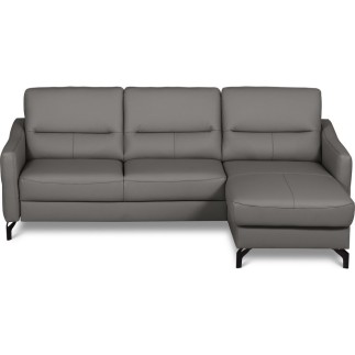 Canapé d'angle convertible en cuir italien luxe 5 places