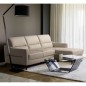 Canapé d'angle convertible en cuir italien luxe 5 places, FARINI, coffre, BEIGE, angle droit Canapé d'angle convertible en cuir italien luxe 5 places, FARINI, coffre, BEIGE, angle droit