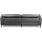 Canapé d'angle convertible en cuir italien luxe 5 places, MANZONI, coffre, gris foncé, angle gauche