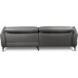 Canapé d'angle convertible en cuir italien luxe 5 places, MANZONI, coffre, gris foncé, angle droit