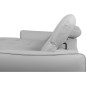 Canapé d'angle convertible en cuir italien luxe 5 places, MANZONI, coffre, gris clair, angle gauche Canapé d'angle convertible en cuir italien luxe 5 places, MANZONI, coffre, gris clair, angle gauche