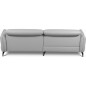 Canapé d'angle convertible en cuir italien luxe 5 places, MANZONI, coffre, gris clair, angle gauche Canapé d'angle convertible en cuir italien luxe 5 places, MANZONI, coffre, gris clair, angle gauche