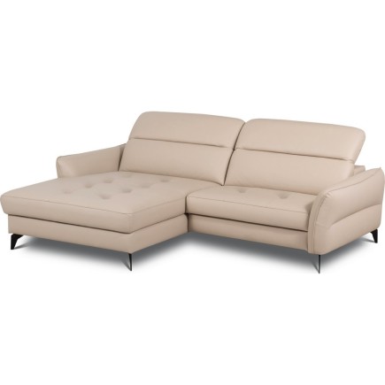 Canapé d'angle convertible en cuir italien luxe 5 places