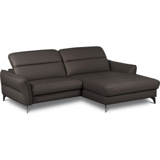 Canapé d'angle convertible en cuir italien luxe 5 places