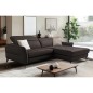 Canapé d'angle convertible en cuir italien luxe 5 places, MANZONI, coffre, Chocolat, angle droit Canapé d'angle convertible en cuir italien luxe 5 places, MANZONI, coffre, Chocolat, angle droit