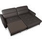 Canapé d'angle convertible en cuir italien luxe 5 places, MANZONI, coffre, Chocolat, angle droit Canapé d'angle convertible en cuir italien luxe 5 places, MANZONI, coffre, Chocolat, angle droit