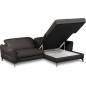 Canapé d'angle convertible en cuir italien luxe 5 places, MANZONI, coffre, Chocolat, angle droit Canapé d'angle convertible en cuir italien luxe 5 places, MANZONI, coffre, Chocolat, angle droit