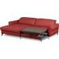 Canapé d'angle convertible en cuir italien luxe 5 places, MANZONI, coffre, rouge foncé, angle gauche Canapé d'angle convertible en cuir italien luxe 5 places, MANZONI, coffre, rouge foncé, angle gauche