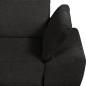 Canapé d'angle avec relax électrique en tissu Bellagio, noir, angle gauche