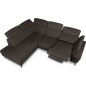 Canapé d'angle avec relax électrique en tissu Bellagio, marron foncé, angle gauche