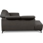 Canapé d'angle avec relax électrique en tissu Bellagio, marron foncé, angle gauche