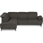 Canapé d'angle avec relax électrique en tissu Bellagio, marron foncé, angle gauche
