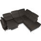 Canapé d'angle avec relax électrique en tissu Bellagio, marron foncé, angle droit