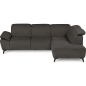 Canapé d'angle avec relax électrique en tissu Bellagio, marron foncé, angle droit