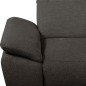 Canapé d'angle avec relax électrique en tissu Bellagio, marron foncé, angle droit