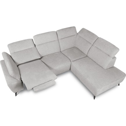 Canapé d'angle avec relax électrique en tissu Bellagio