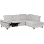 Canapé d'angle avec relax électrique en tissu Bellagio, gris, angle droit