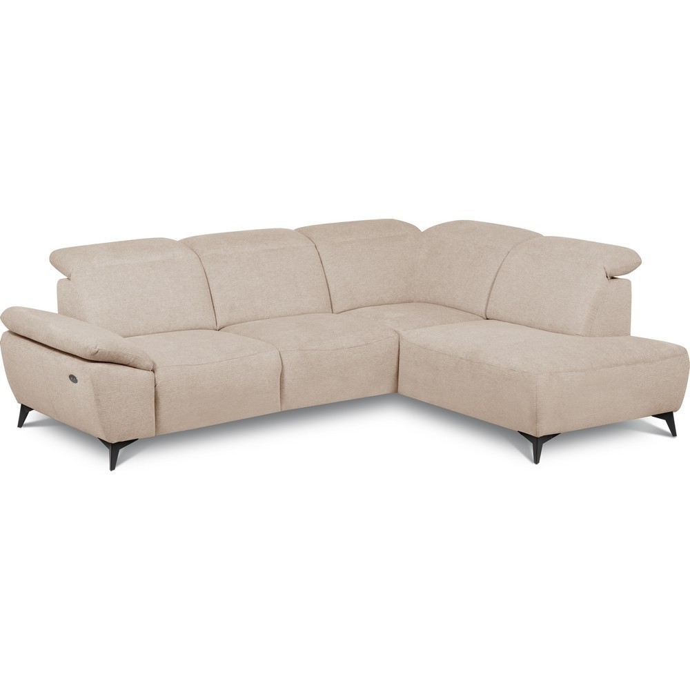 Canapé d'angle avec relax électrique en tissu Bellagio, beige, angle droit Canapé d'angle avec relax électrique en tissu Bellagio, beige, angle droit