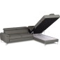 Canapé d'angle convertible en cuir italien luxe 5 places, Hombourg, coffre, gris foncé, angle droit Canapé d'angle convertible en cuir italien luxe 5 places, Hombourg, coffre, gris foncé, angle droit