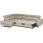 Canapé d'angle convertible en cuir italien luxe 5 places, Hombourg, coffre, beige, angle gauche Canapé d'angle convertible en cuir italien luxe 5 places, Hombourg, coffre, beige, angle gauche