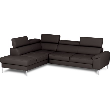 Canapé d'angle convertible en cuir italien luxe 5 places