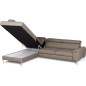 Canapé d'angle convertible en cuir italien luxe 5 places, Hombourg, coffre, taupe, angle gauche