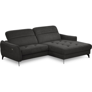 Canapé d'angle convertible en tissu luxe 5 places