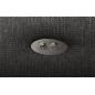 Canapé d'angle convertible en tissu luxe 5 places, MANCINI, coffre, noir, angle droit