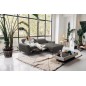Canapé d'angle convertible en tissu luxe 5 places, MANCINI, coffre, gris foncé, angle droit