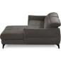 Canapé d'angle convertible en tissu luxe 5 places, MANCINI, coffre, gris foncé, angle droit
