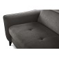 Canapé d'angle convertible en tissu luxe 5 places, MANCINI, coffre, gris foncé, angle droit