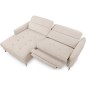 Canapé d'angle convertible en tissu luxe 5 places, MANCINI, coffre, beige, angle gauche