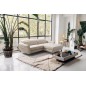 Canapé d'angle convertible en tissu luxe 5 places, MANCINI, coffre, beige, angle droit