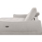 Canapé d'angle convertible en tissu luxe 5 places, MANCINI, coffre, gris, angle gauche
