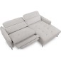 Canapé d'angle convertible en tissu luxe 5 places, MANCINI, coffre, gris, angle droit
