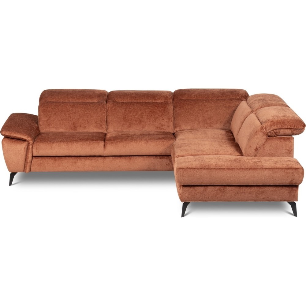 Canapé d'angle convertible en velours luxe - 5 places, SIENNA, brique, angle droit Canapé d'angle convertible en velours luxe - 5 places, SIENNA, brique, angle droit