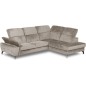 Canapé d'angle convertible en velours luxe - 5 places, SIENNA, taupe, angle droit