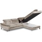 Canapé d'angle convertible en velours luxe - 5 places, SIENNA, taupe, angle droit